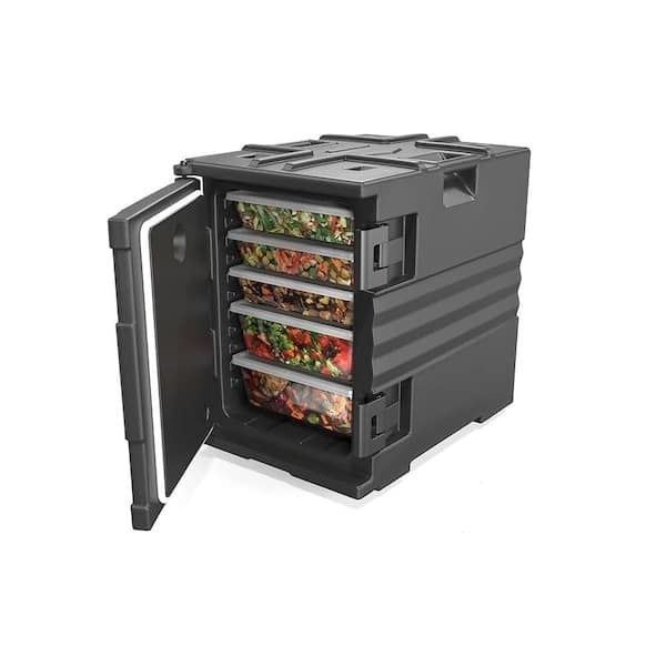 Geïsoleerde cateringbox met vier bakken voor voedseltransport